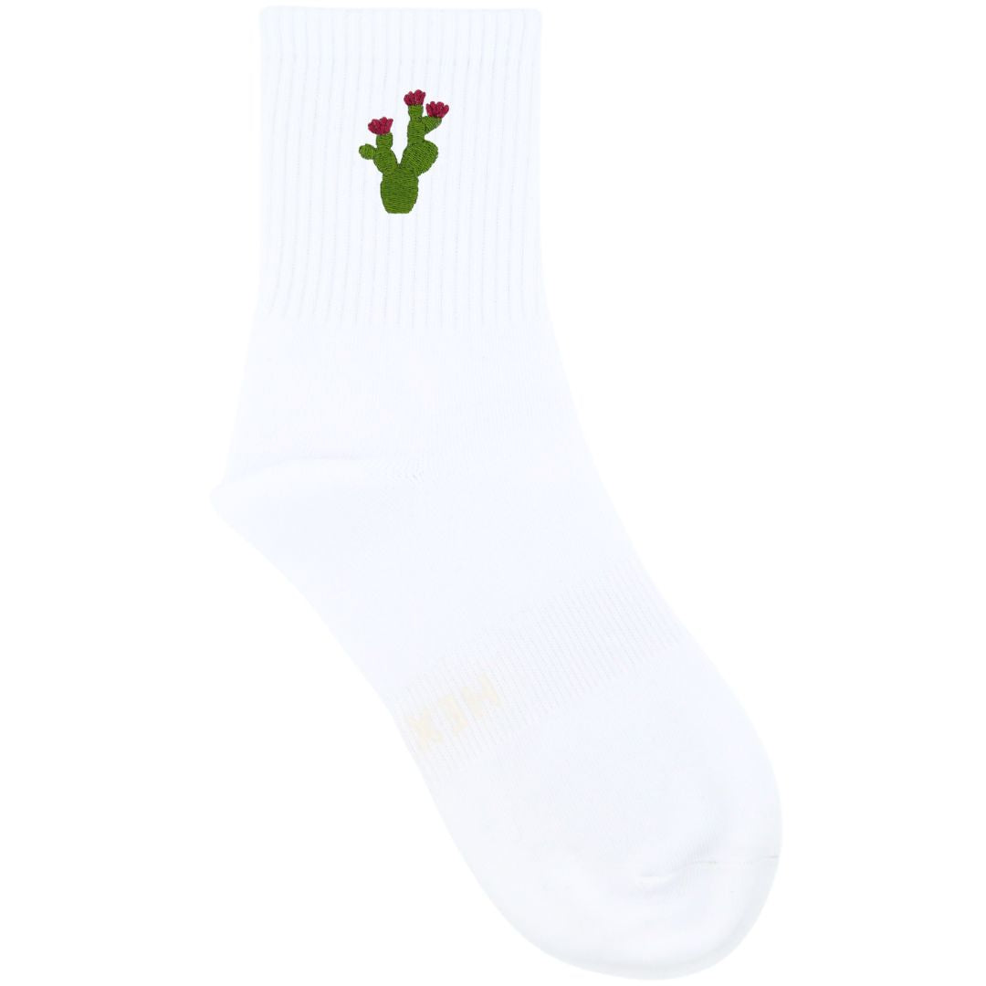 HEXSOX - Embroidered Crew Socks - Cactus