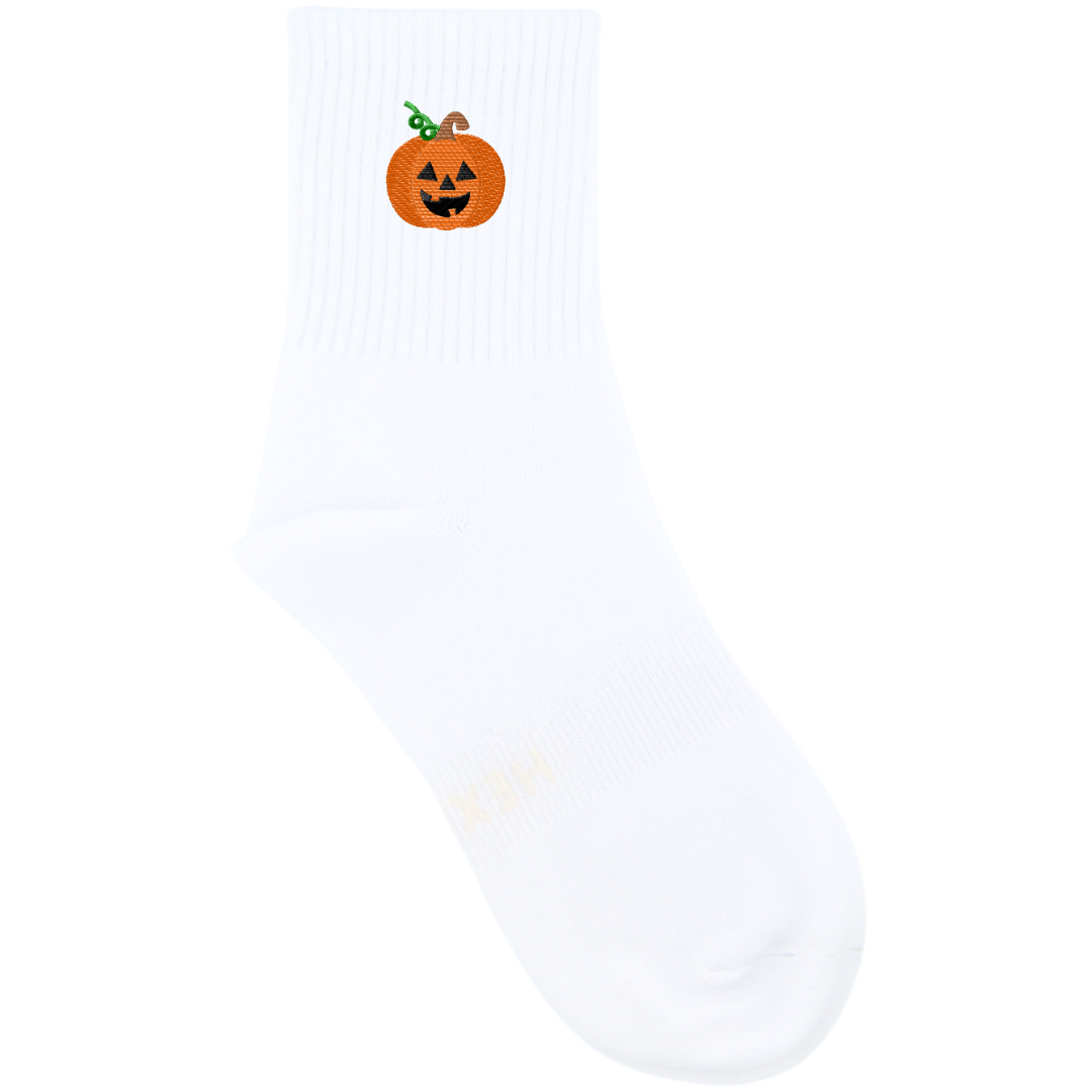 HEXSOX - Embroidered Crew Socks - Jack-O'-Lantern