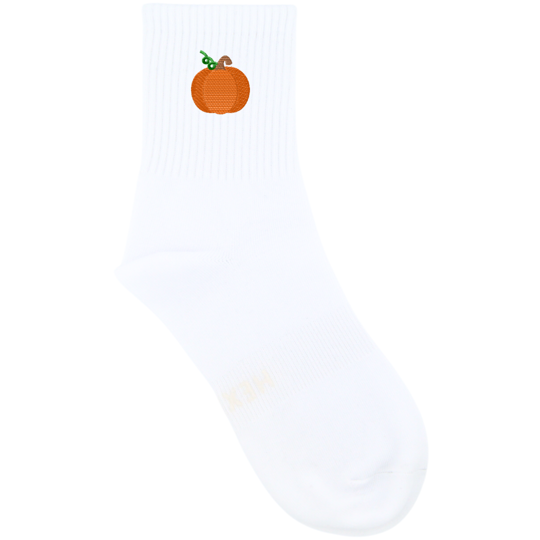 HEXSOX - Embroidered Crew Socks - Pumpkin