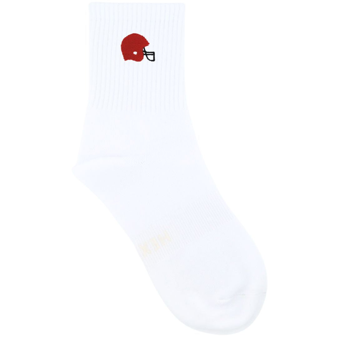 HEXSOX - Embroidered Crew Socks - Football Helmet