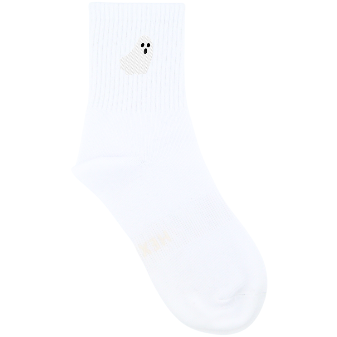 HEXSOX - Embroidered Crew Socks - Ghost