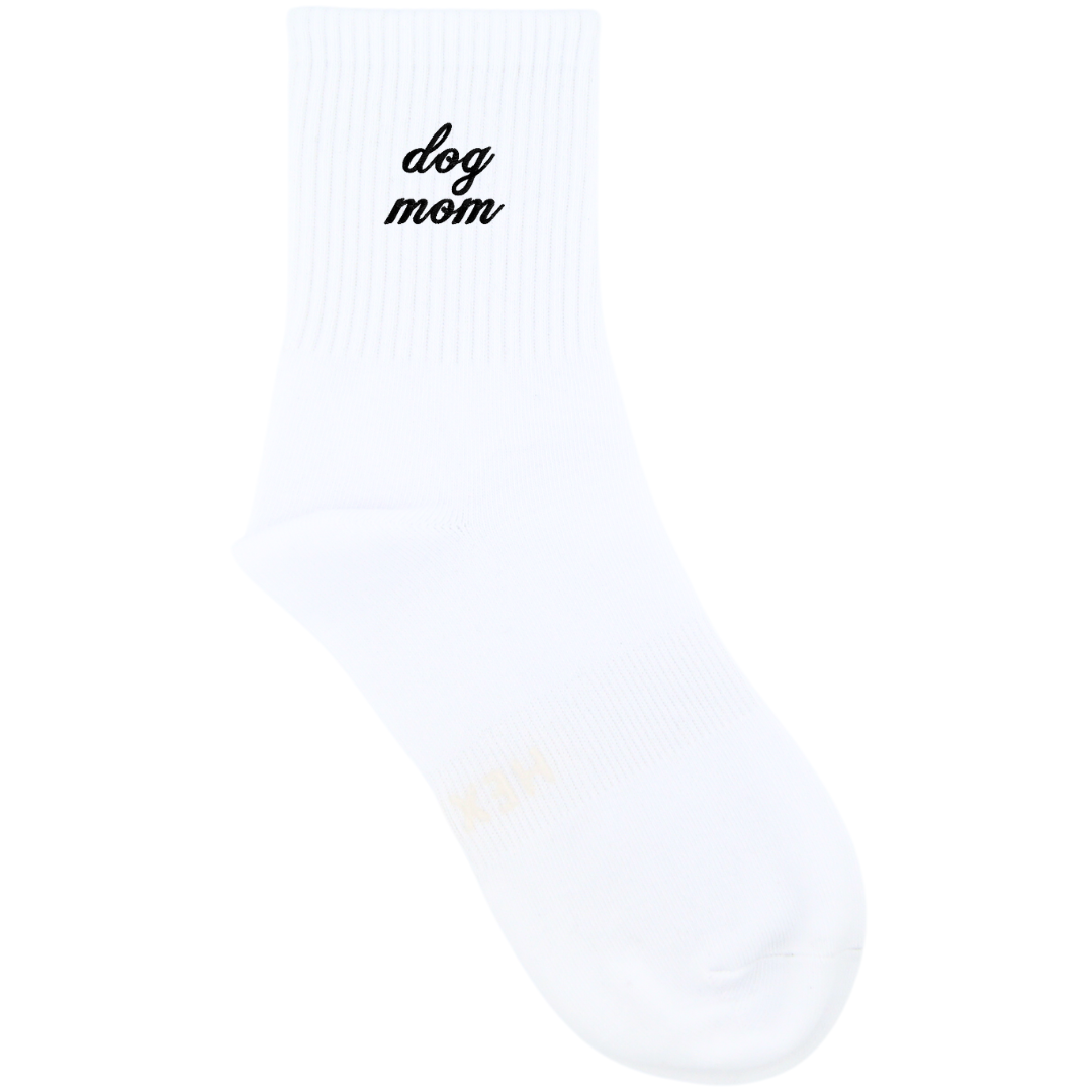 HEXSOX - Embroidered Crew Socks - Dog Mom