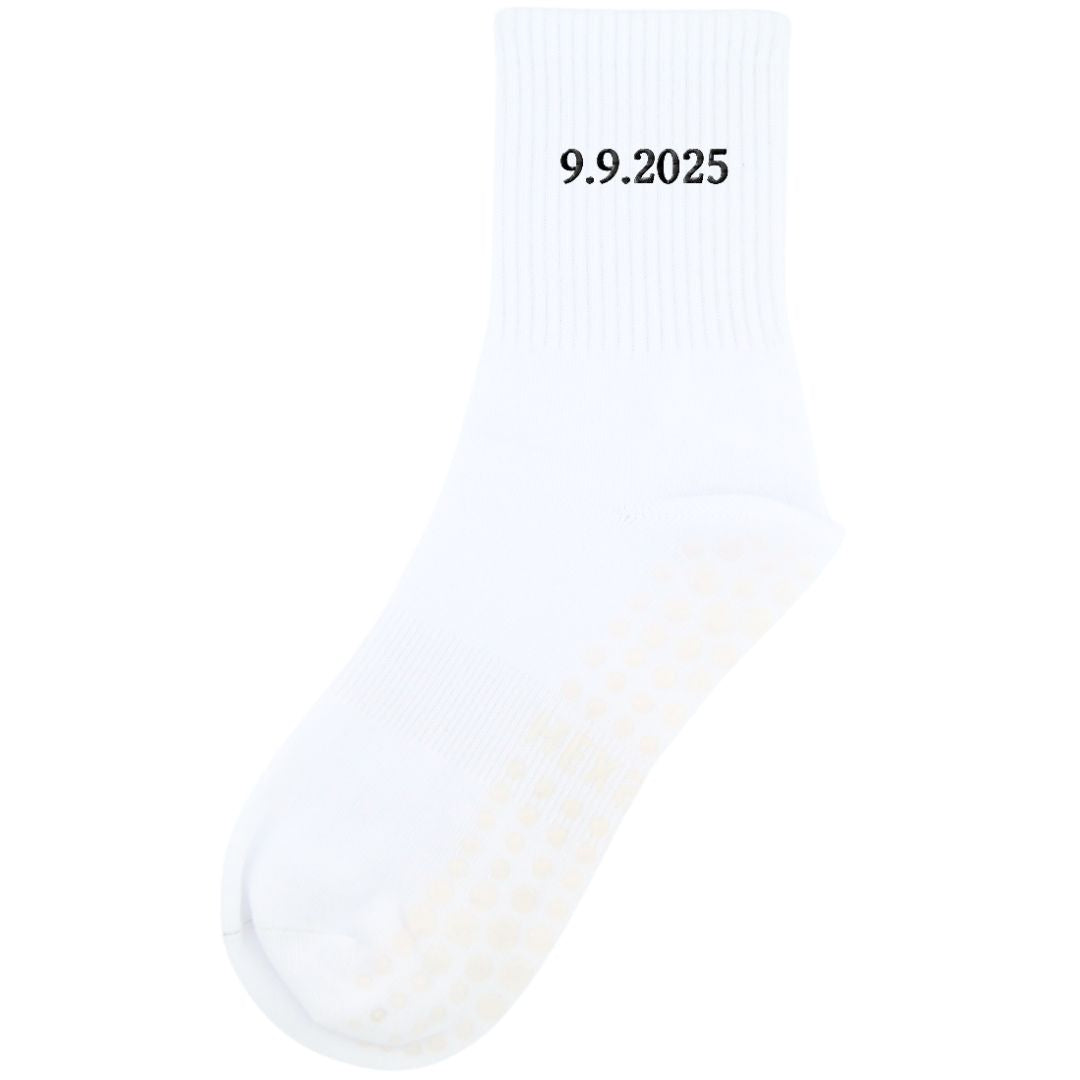 HEXSOX - Embroidered Crew Socks - Mrs. & Wedding Date