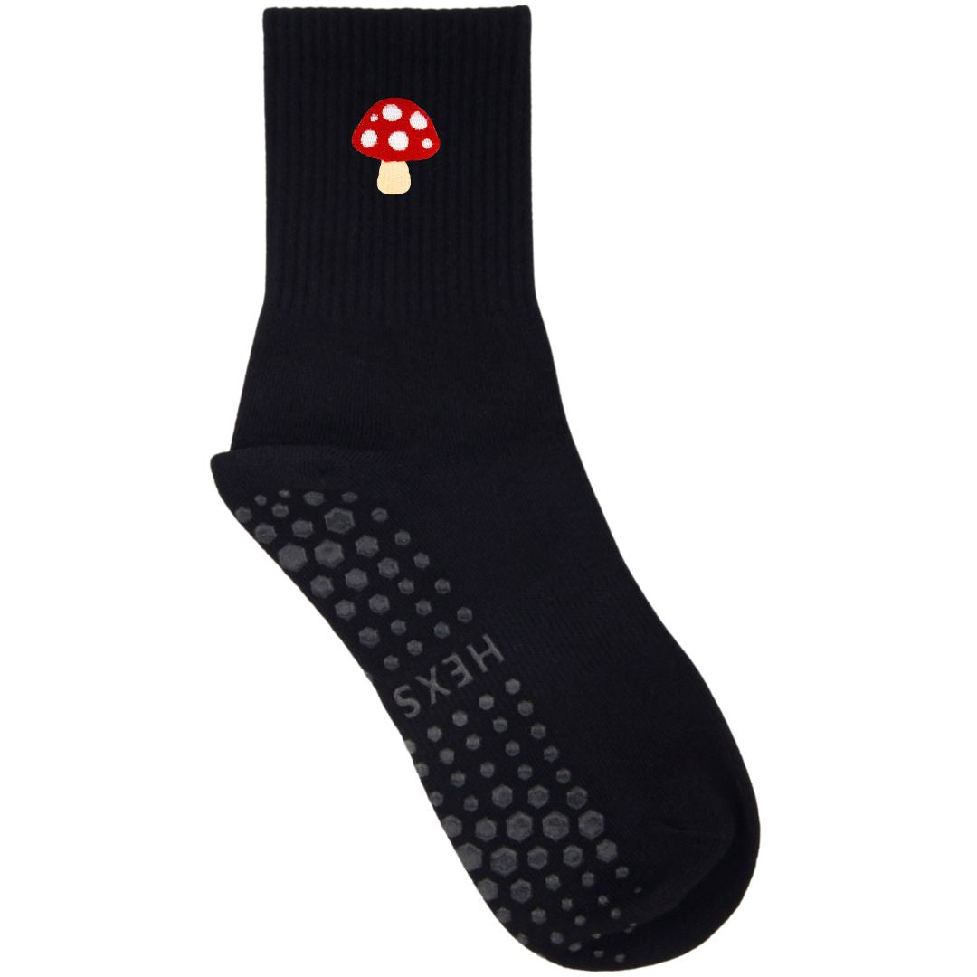 HEXSOX - Embroidered Crew Socks - Mushroom