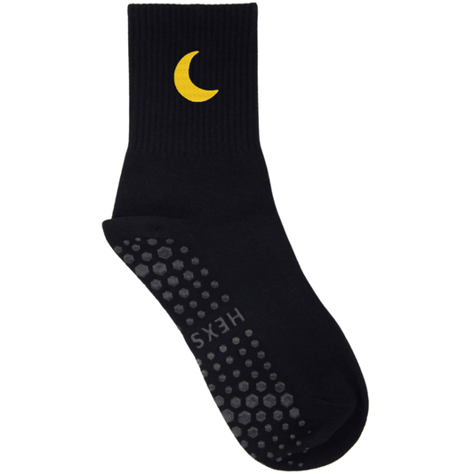 HEXSOX - Embroidered Crew Socks - Moon