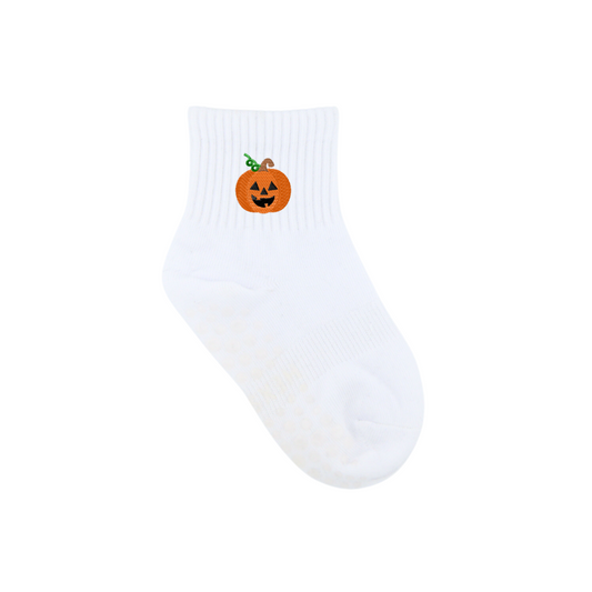 HEXSOX - Kids - Embroidered Grip Socks - Jack-O'-Lantern