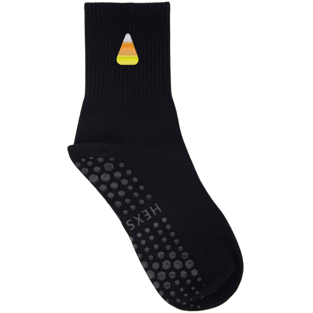 HEXSOX - Embroidered Crew Socks - Candy Corn