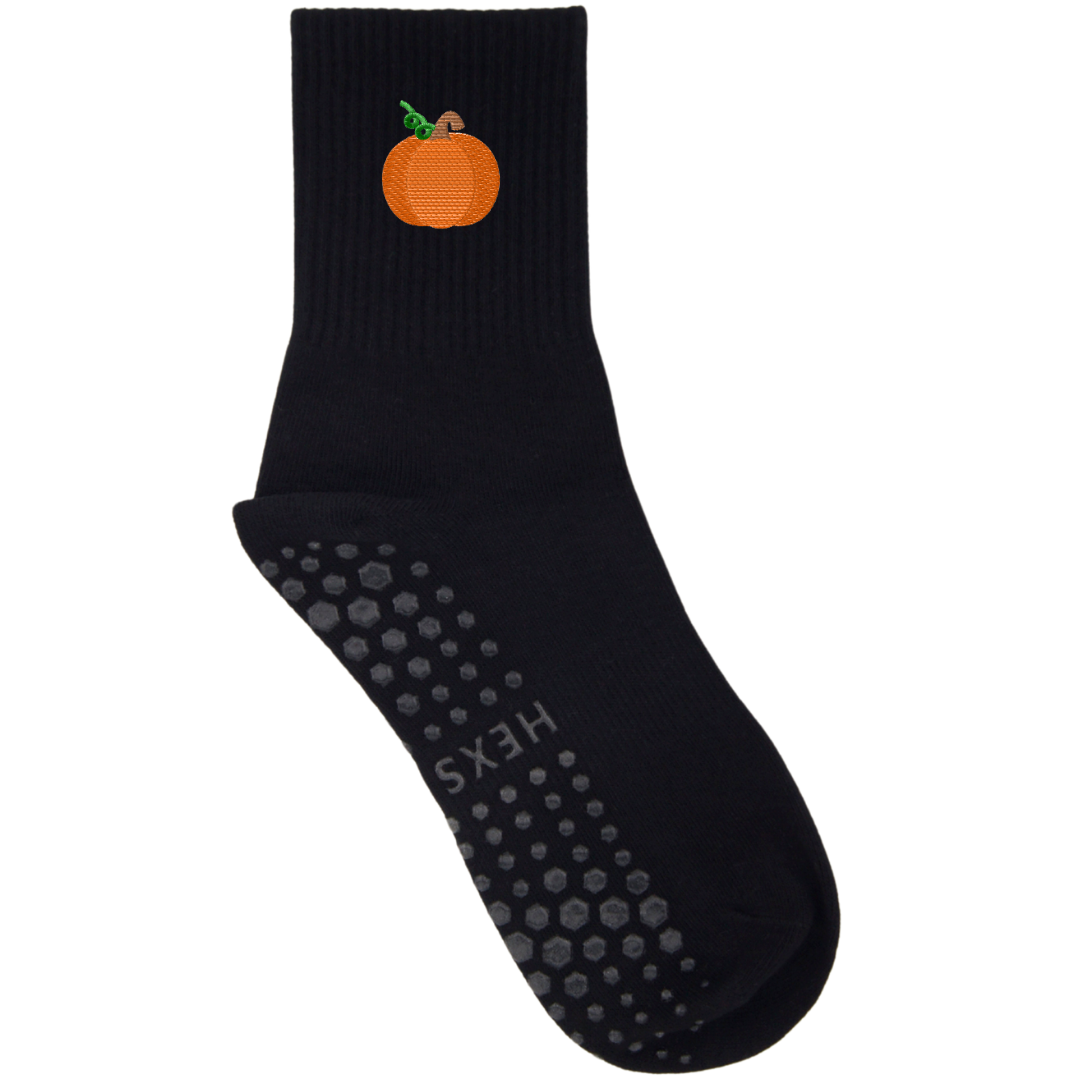HEXSOX - Embroidered Crew Socks - Pumpkin