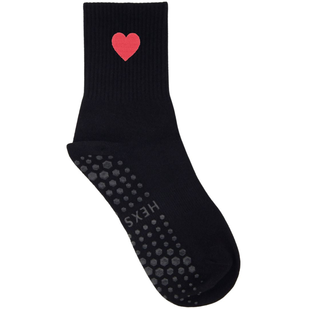 HEXSOX - Embroidered Crew Socks - Heart