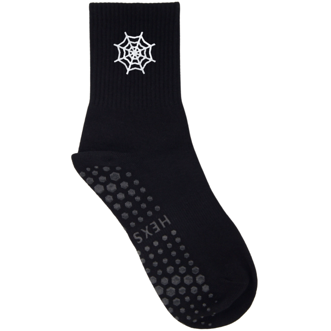 HEXSOX - Embroidered Crew Socks - Spiderweb