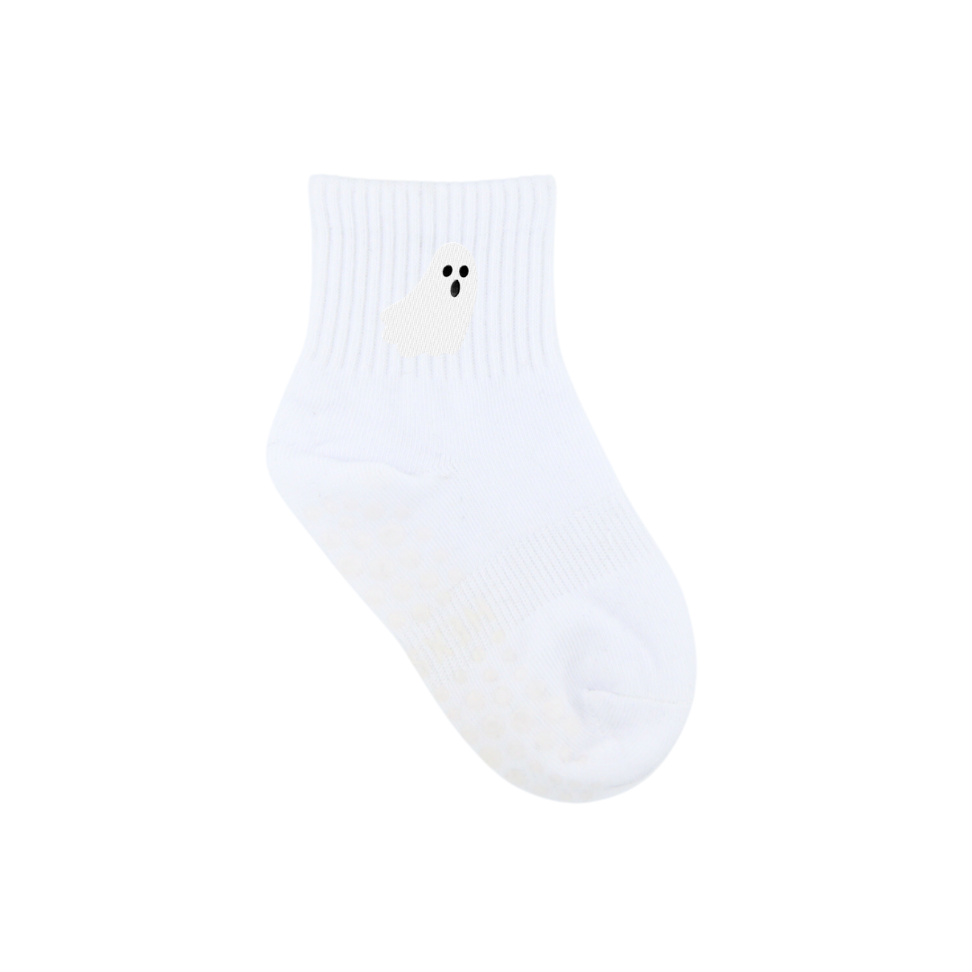 HEXSOX - Kids - Embroidered Grip Socks - Ghost