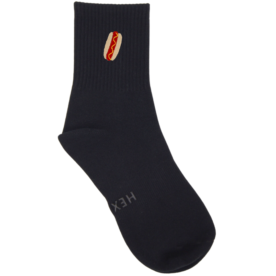 HEXSOX - Embroidered Crew Socks - Hot Dog