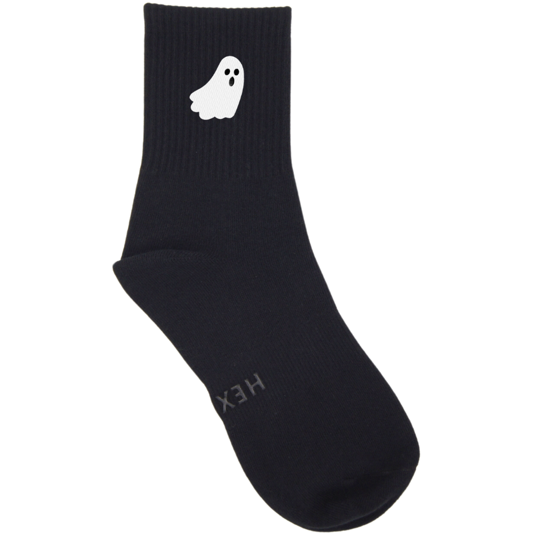 HEXSOX - Embroidered Crew Socks - Ghost
