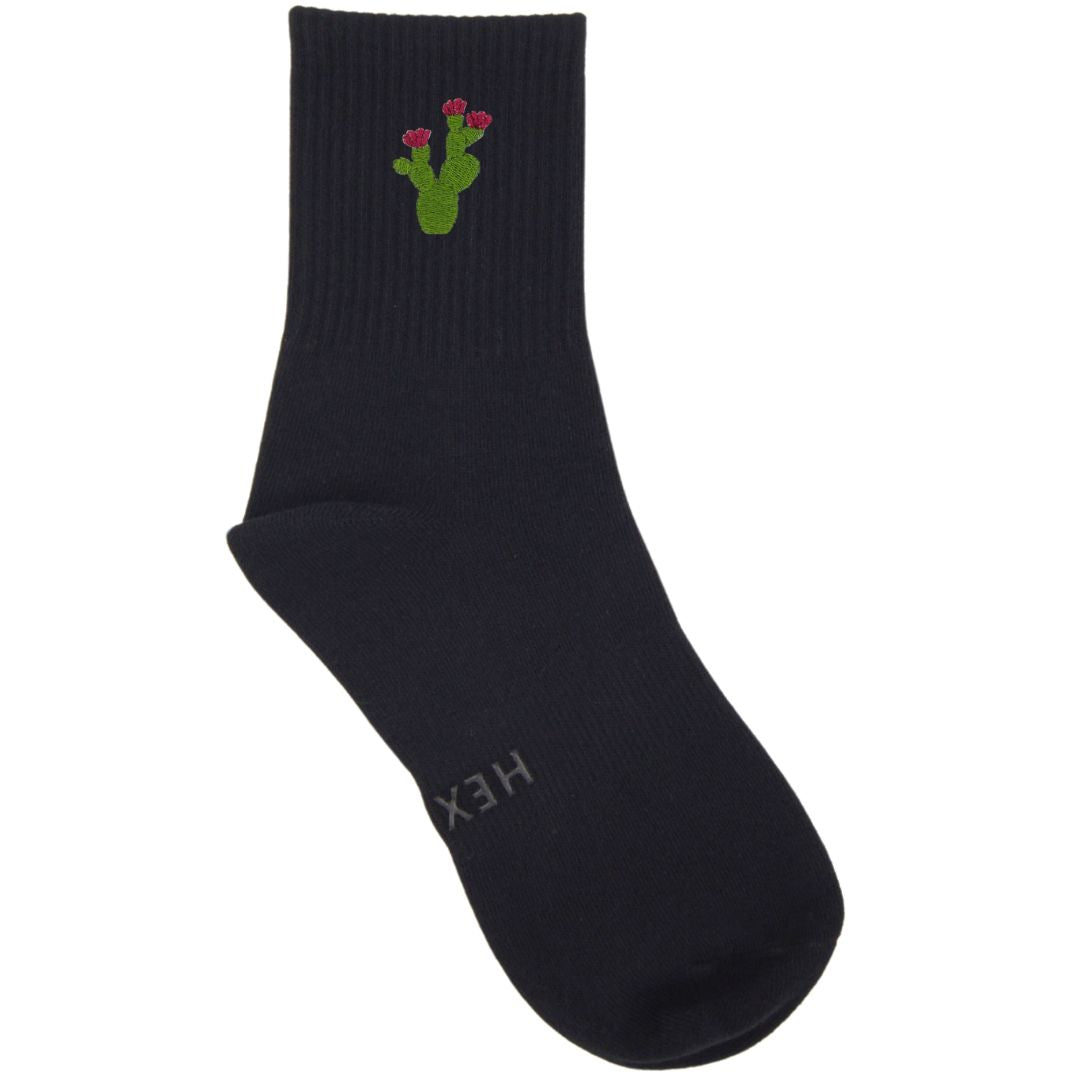 HEXSOX - Embroidered Crew Socks - Cactus