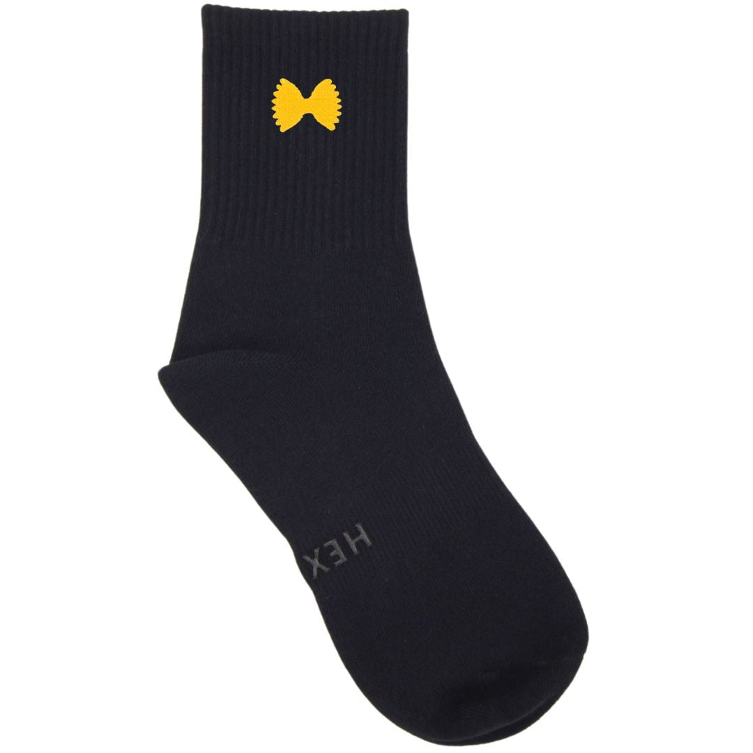 HEXSOX - Embroidered Crew Socks - Bowtie Pasta