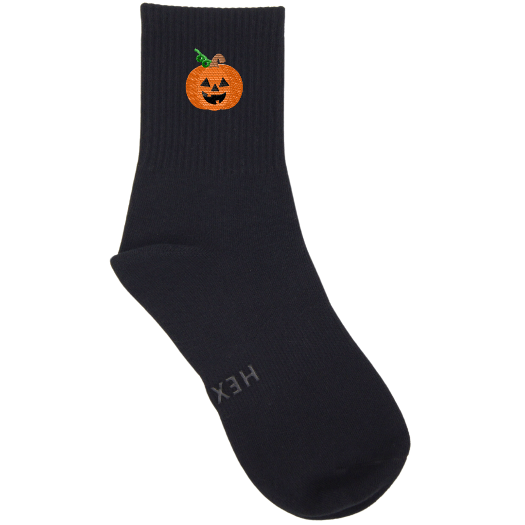 HEXSOX - Embroidered Crew Socks - Jack-O'-Lantern
