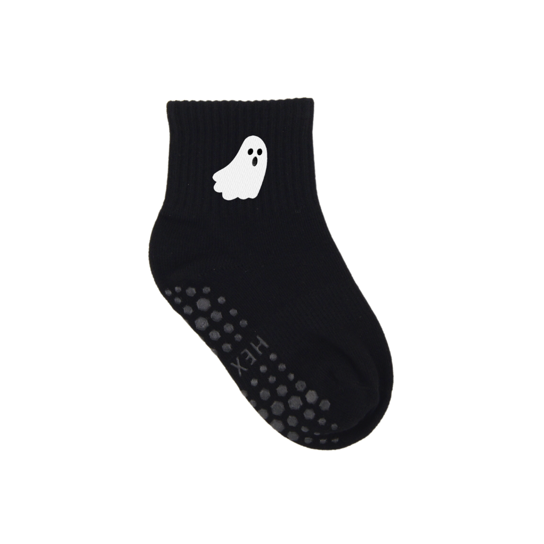 HEXSOX - Kids - Embroidered Grip Socks - Ghost