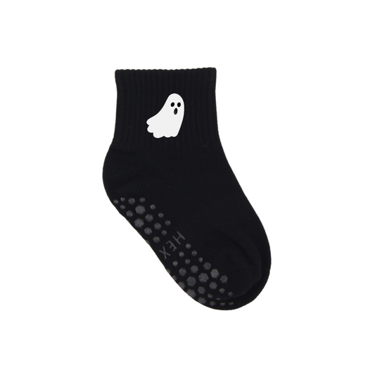 HEXSOX - Kids - Embroidered Grip Socks - Ghost
