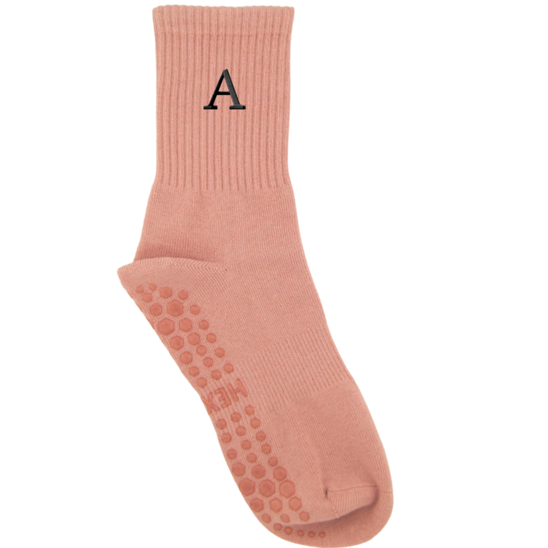 HEXSOX - Embroidered Crew Socks - Letter
