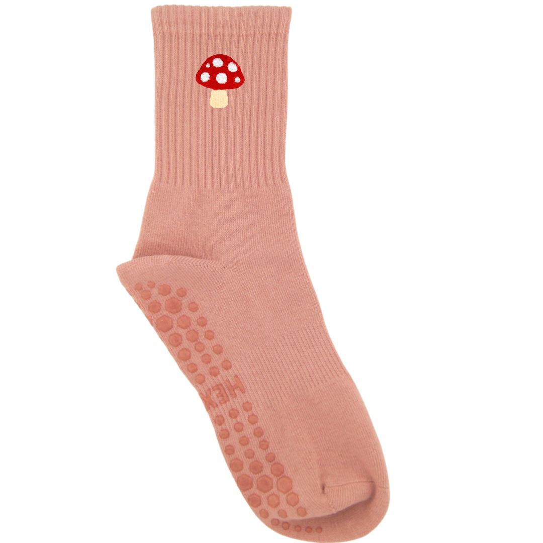 HEXSOX - Embroidered Crew Socks - Mushroom