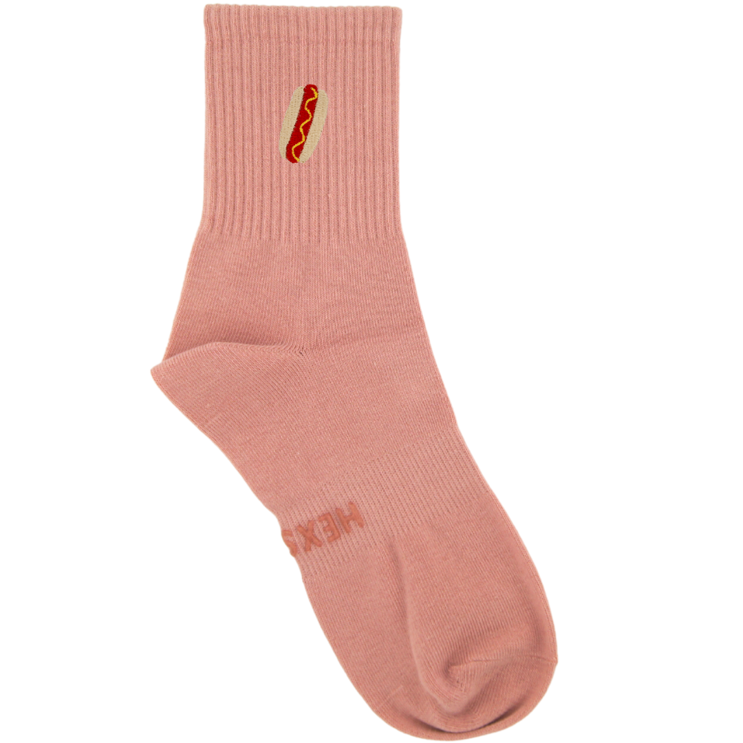 HEXSOX - Embroidered Crew Socks - Hot Dog