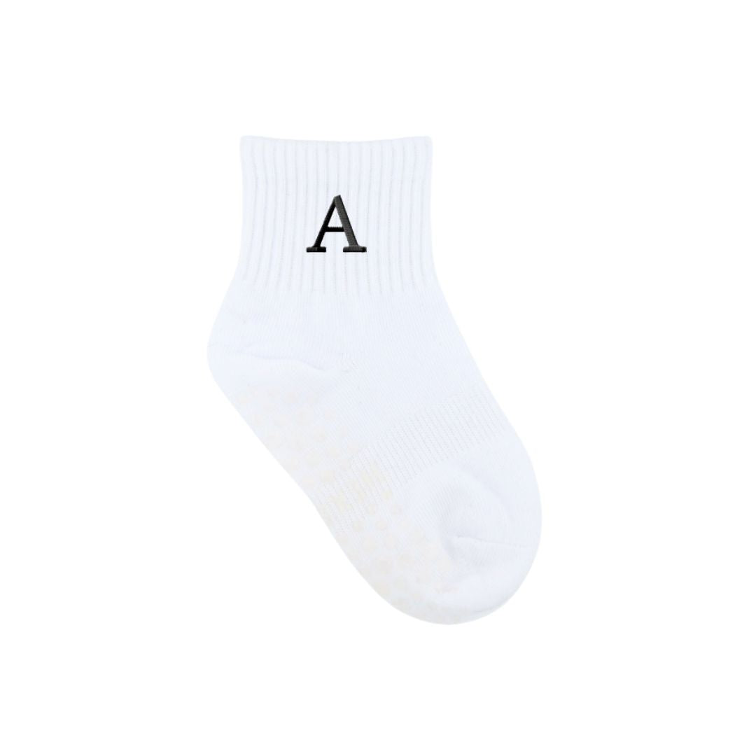 HEXSOX - Kids - Embroidered Grip Socks - Letter