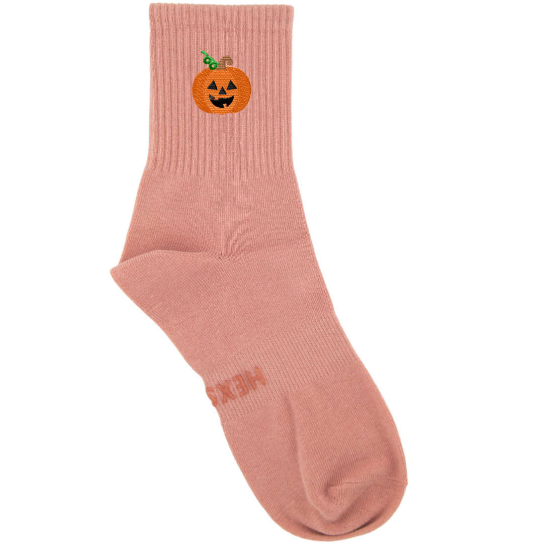 HEXSOX - Embroidered Crew Socks - Jack-O'-Lantern