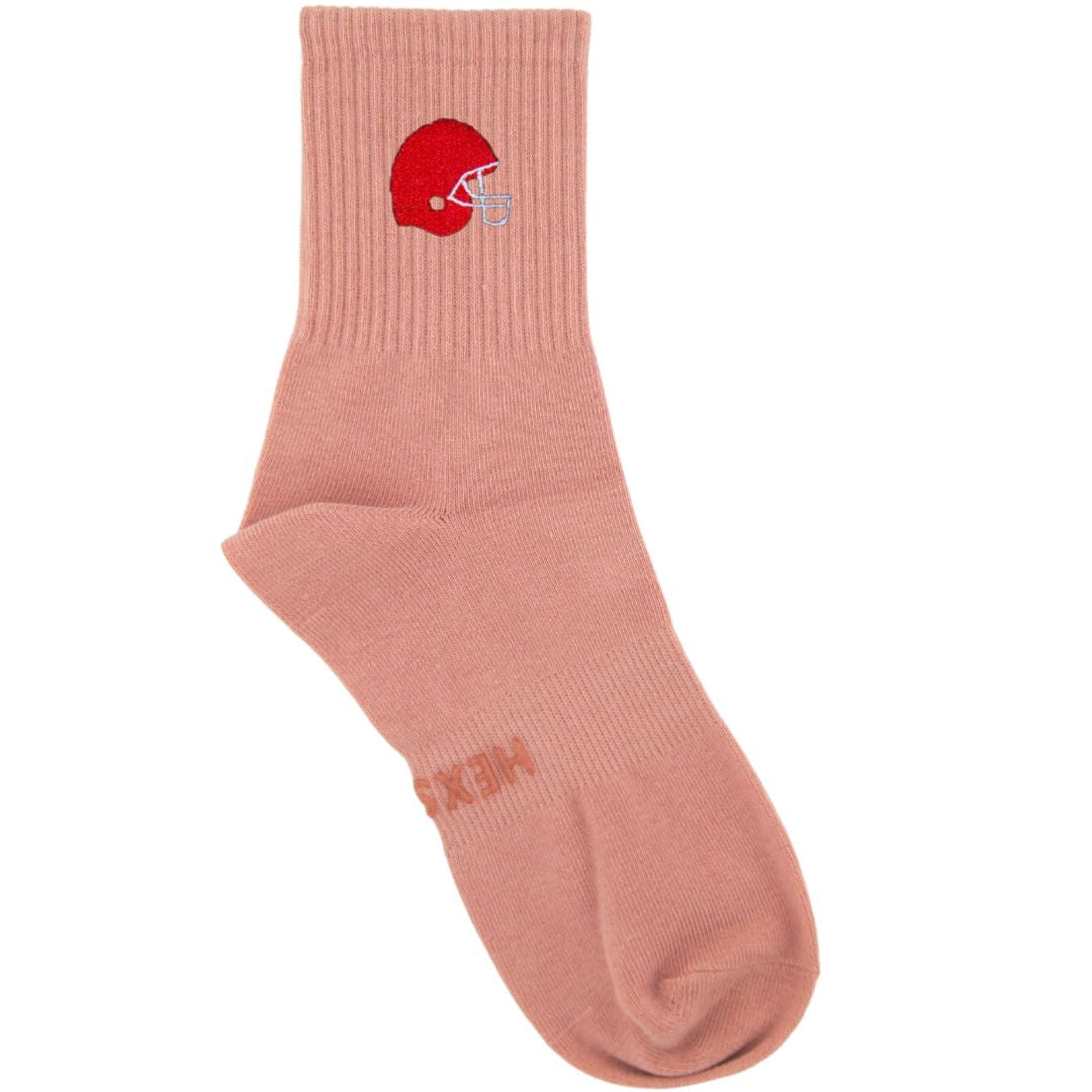 HEXSOX - Embroidered Crew Socks - Football Helmet