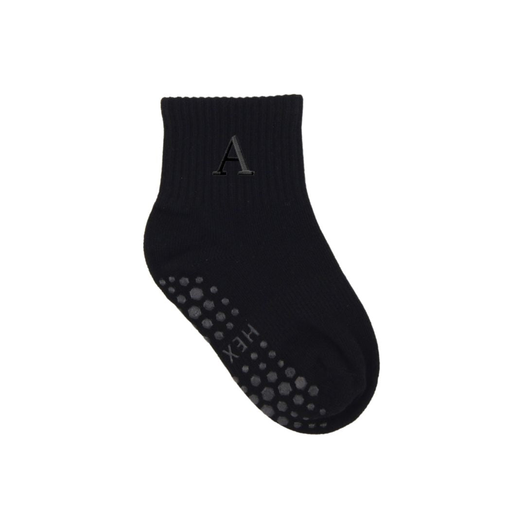 HEXSOX - Kids - Embroidered Grip Socks - Letter