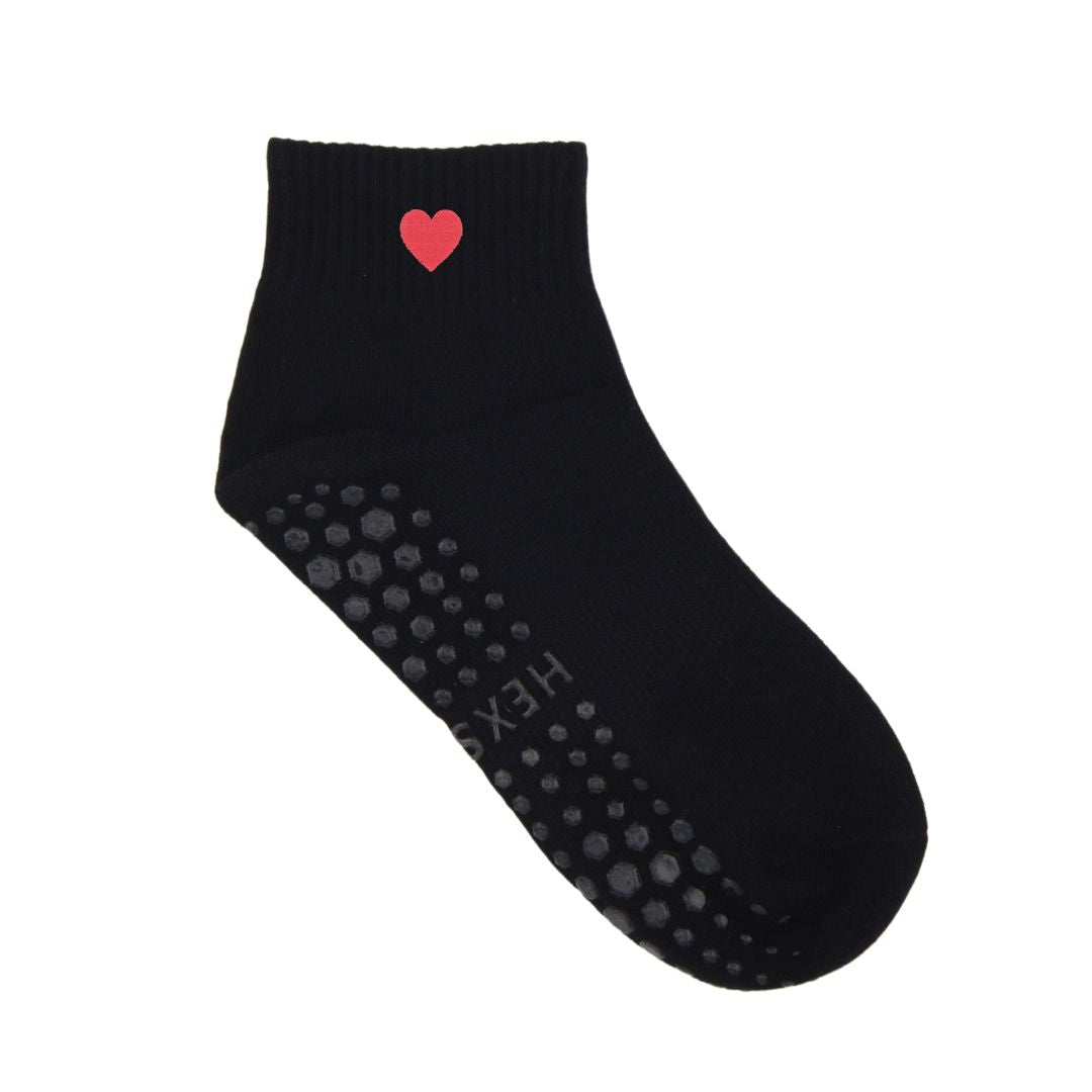 HEXSOX - Embroidered Ankle Socks - Heart