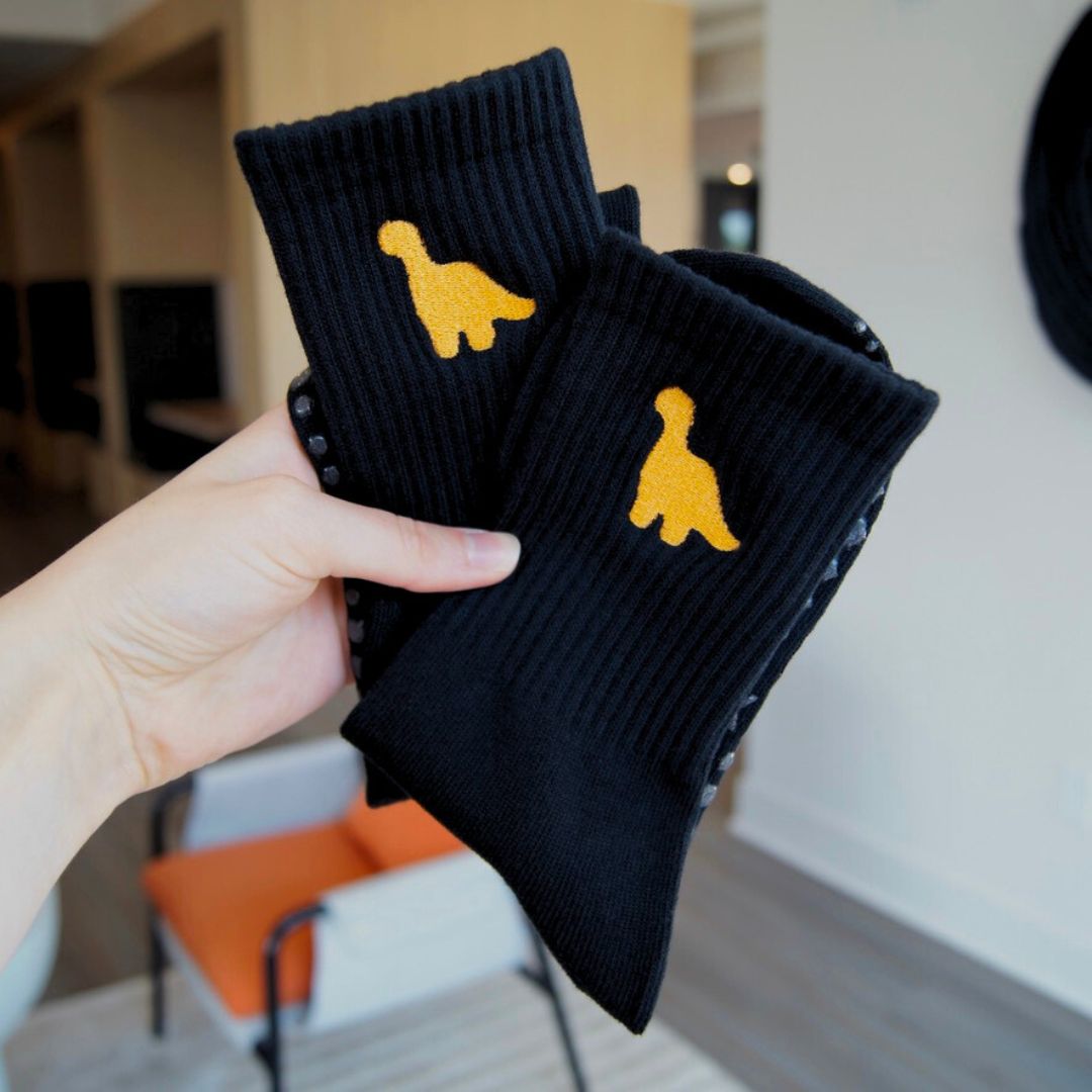 HEXSOX - Embroidered Crew Socks - Dino Nugget
